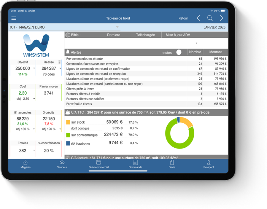 Aperçu logiciel WINSYSTEM